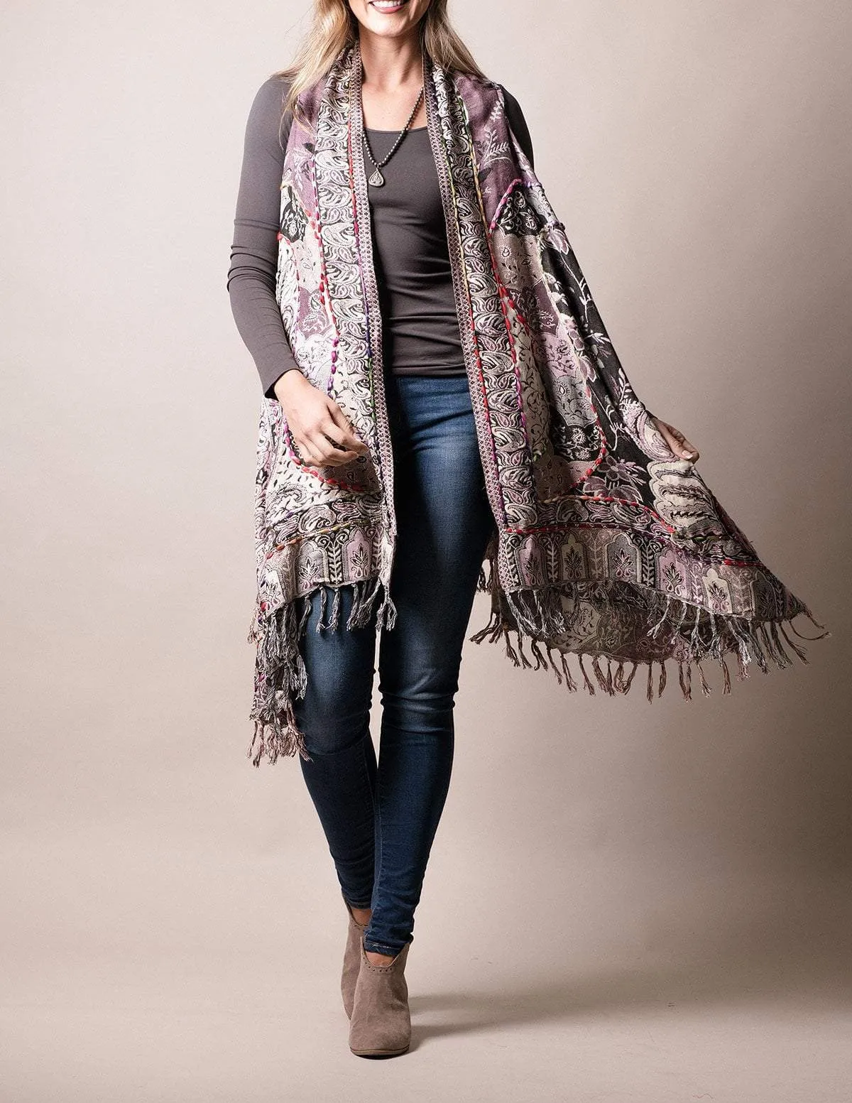 3-in-1 Jaipur Wrap - Heather