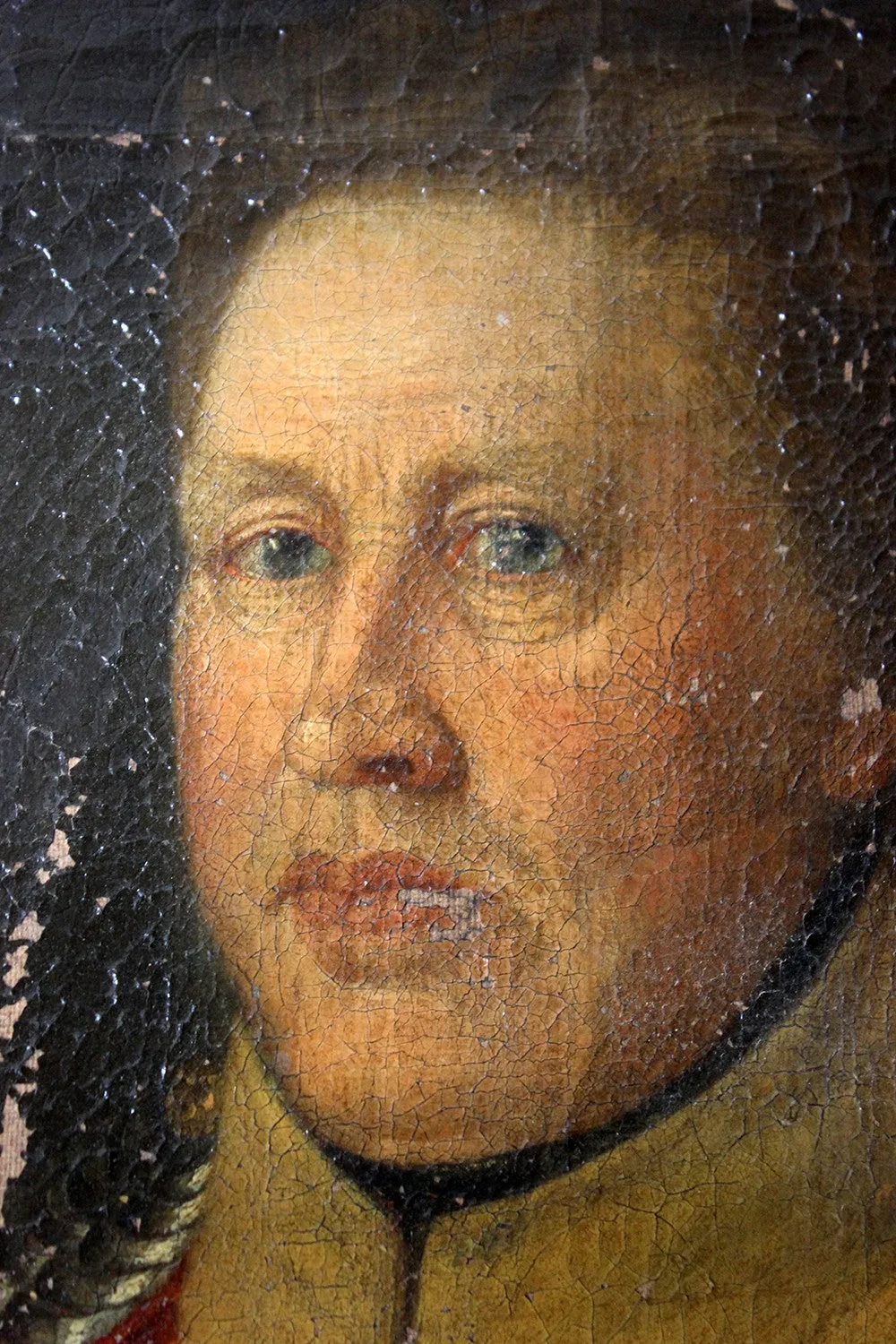 A Good Continental Provincial School Oil on Canvas Portrait of an Military Officer c.1800-1810