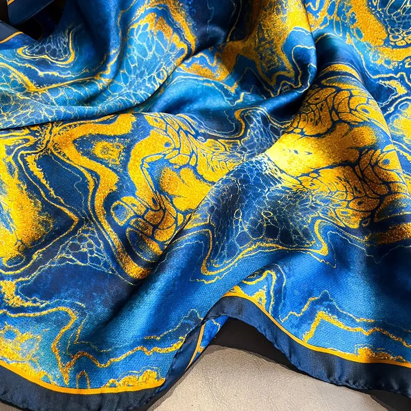 Autumn and Winter Long Stylish Satin Silk Scarf