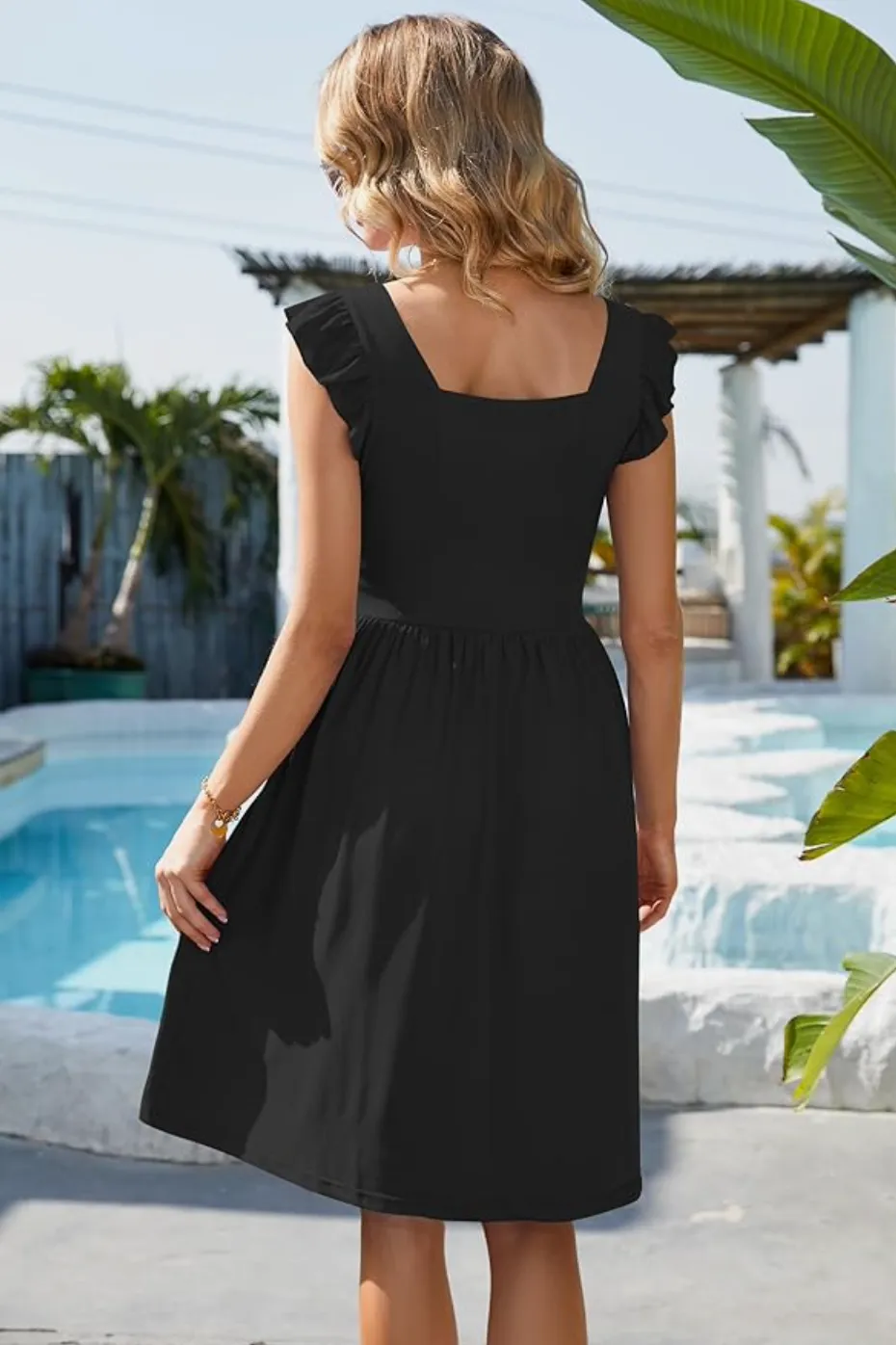 Beatrice Cap Sleeve Dress | Black