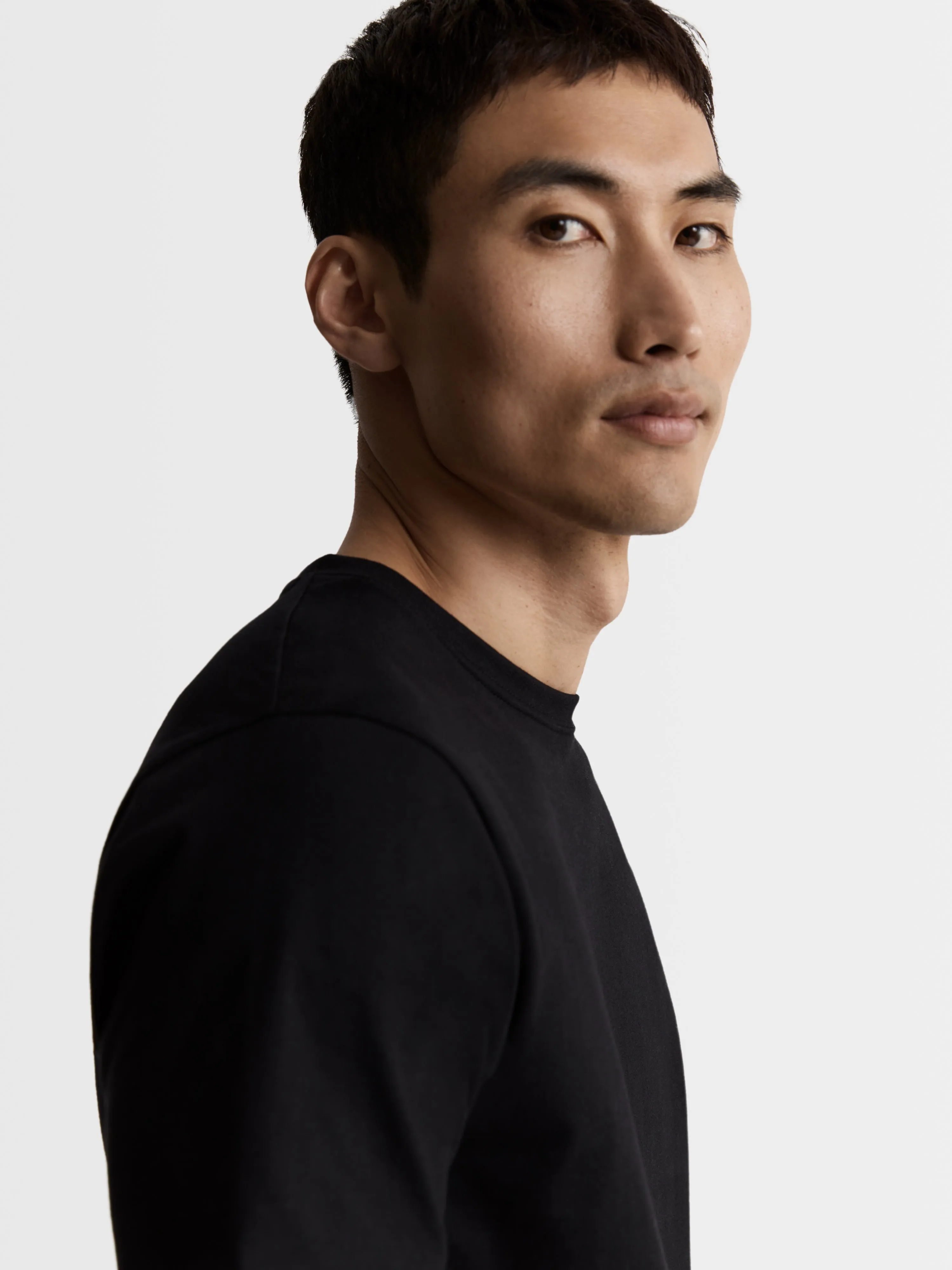 Black Organic Cotton Crew Neck T-Shirt