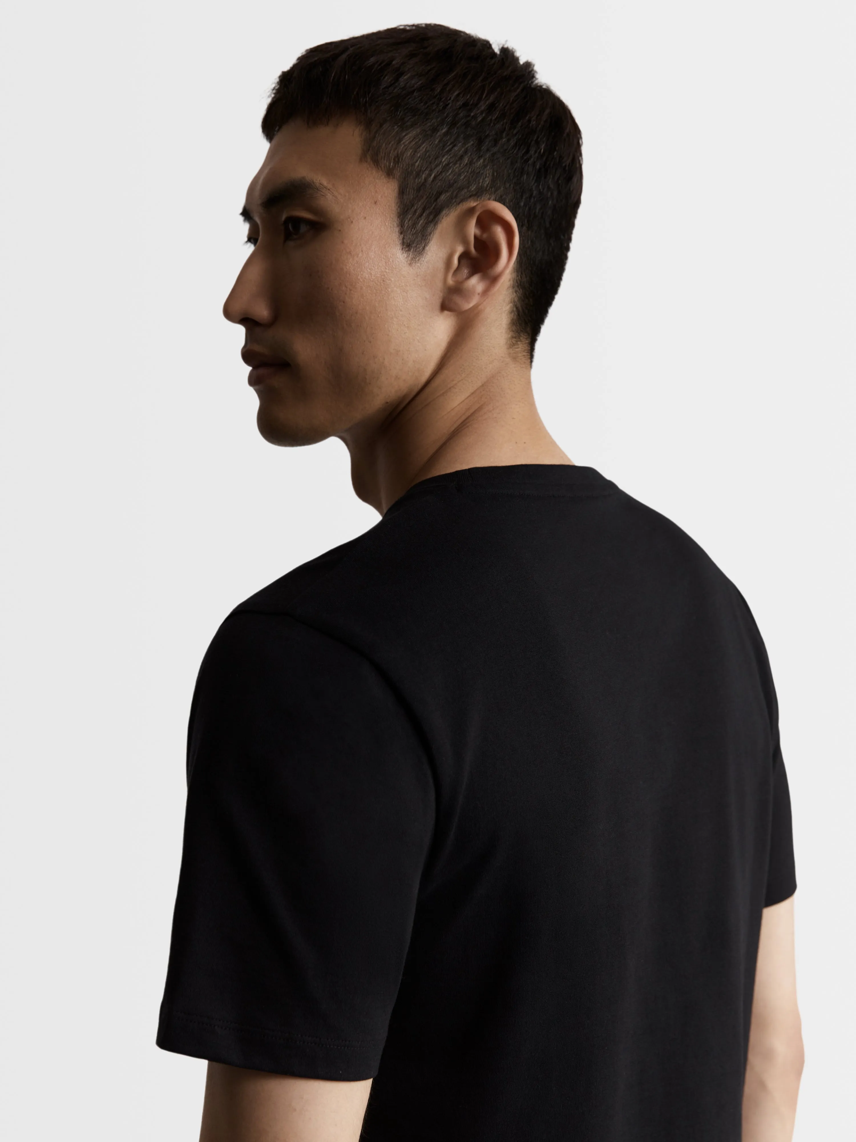 Black Organic Cotton Crew Neck T-Shirt