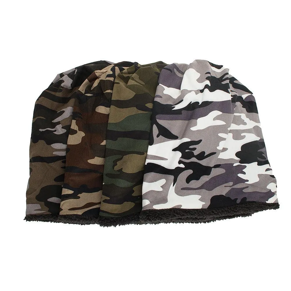 Camouflage Plus Fleece Warm Pullover Hat 57010455YM