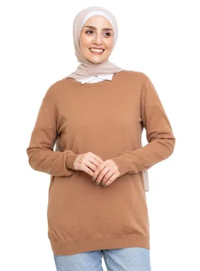 Coffee Round Knit Pullover
