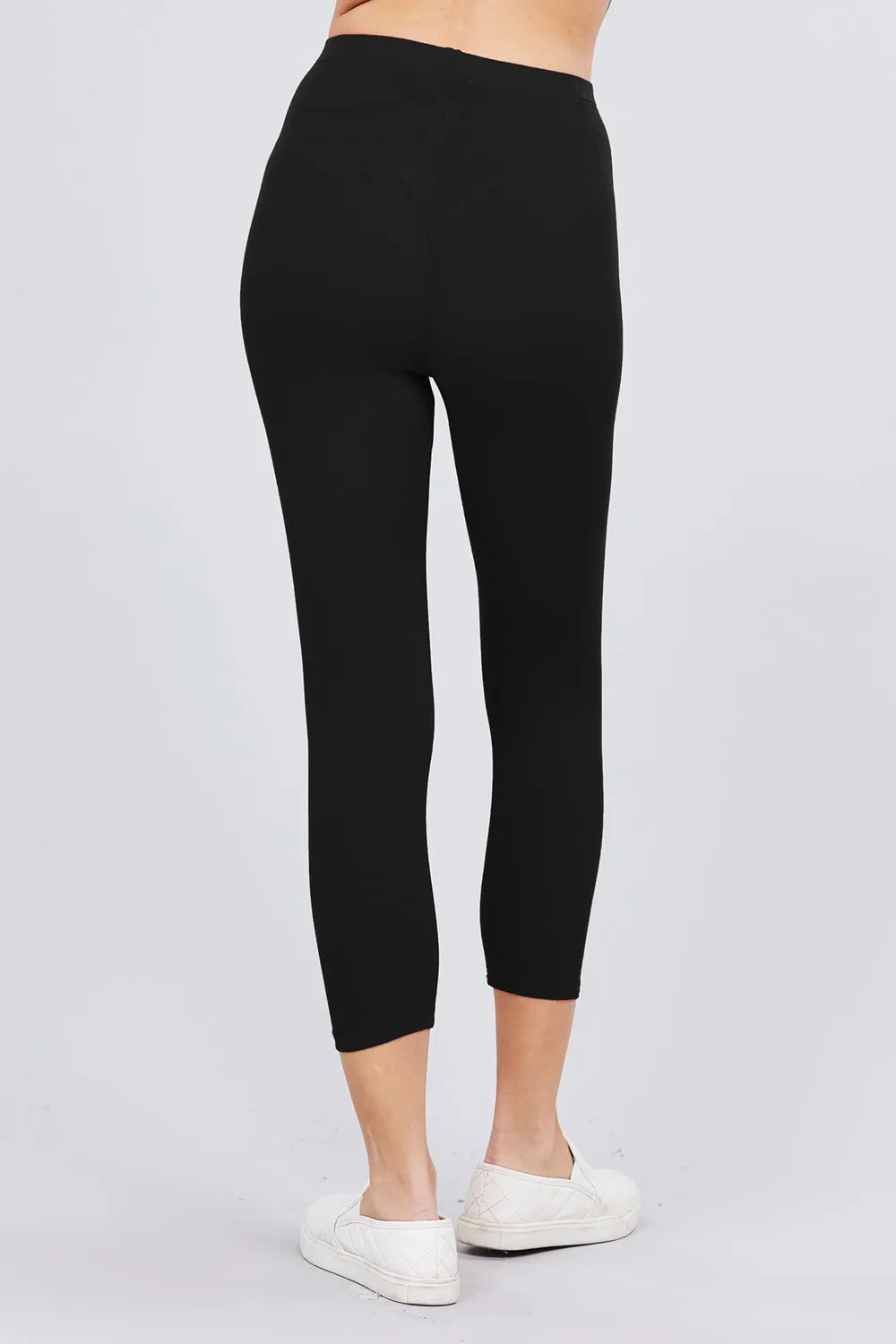 Cotton Spandex Jersey Capri Leggings