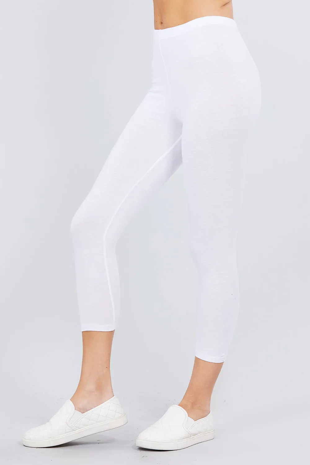 Cotton Spandex Jersey Capri Leggings