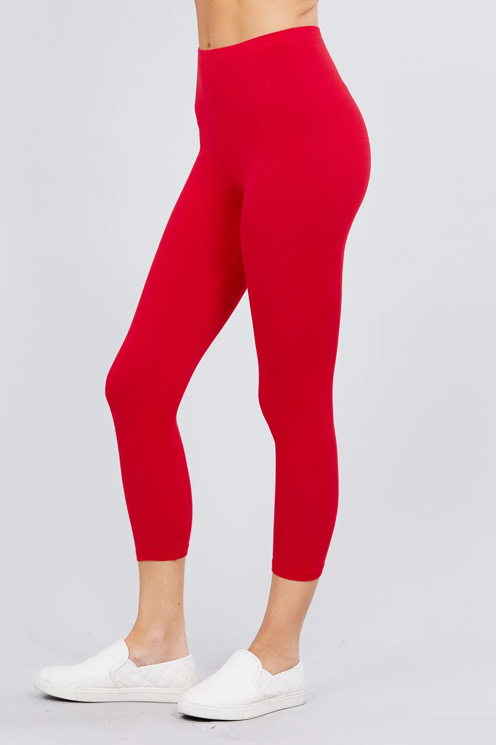 Cotton Spandex Jersey Capri Leggings