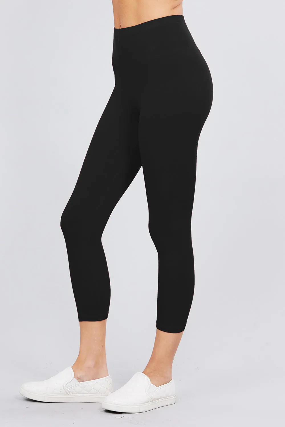 Cotton Spandex Jersey Capri Leggings