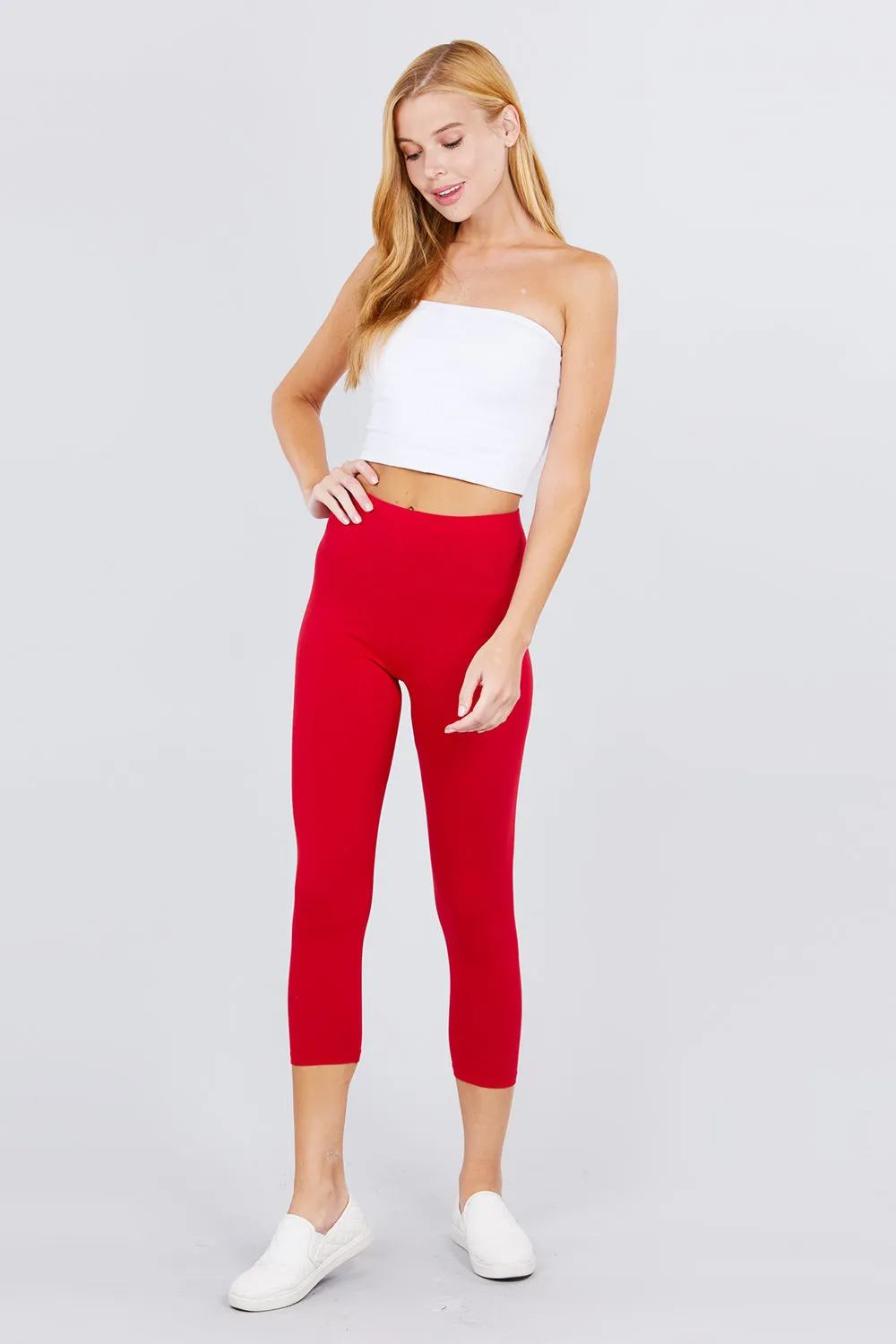 Cotton Spandex Jersey Capri Leggings
