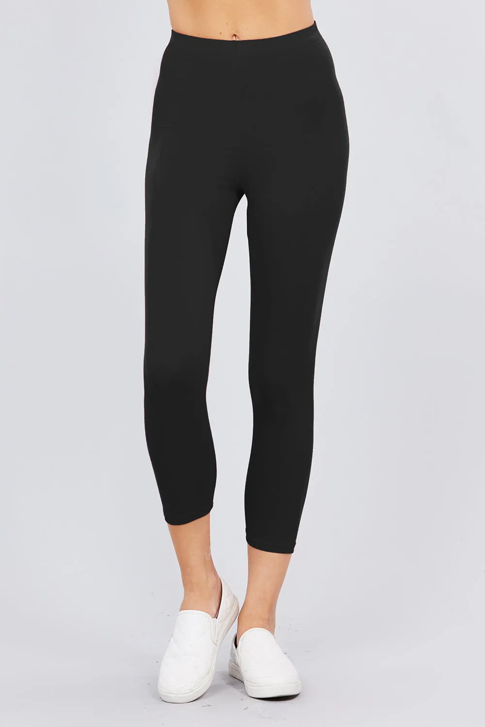 Cotton Spandex Jersey Capri Leggings