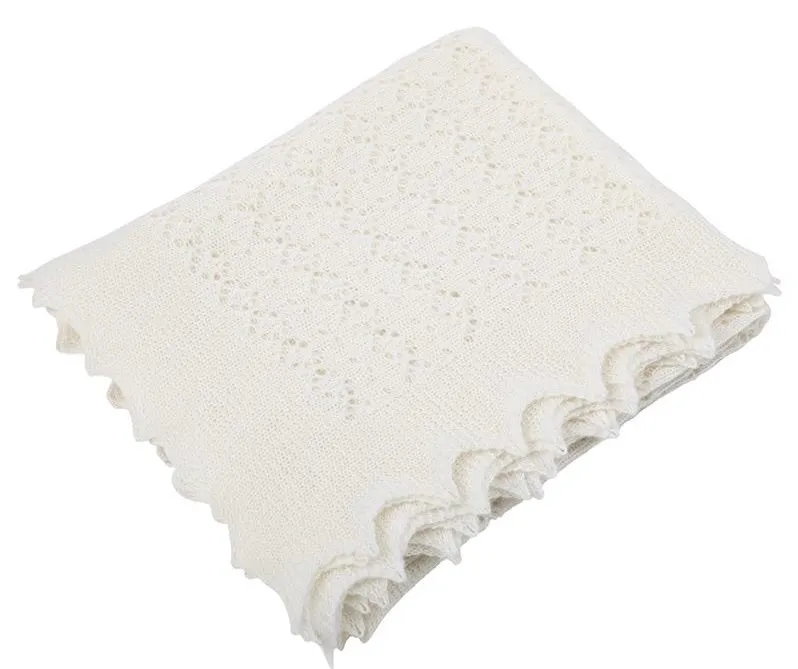 Cozy Cashmere Baby Shawl- White