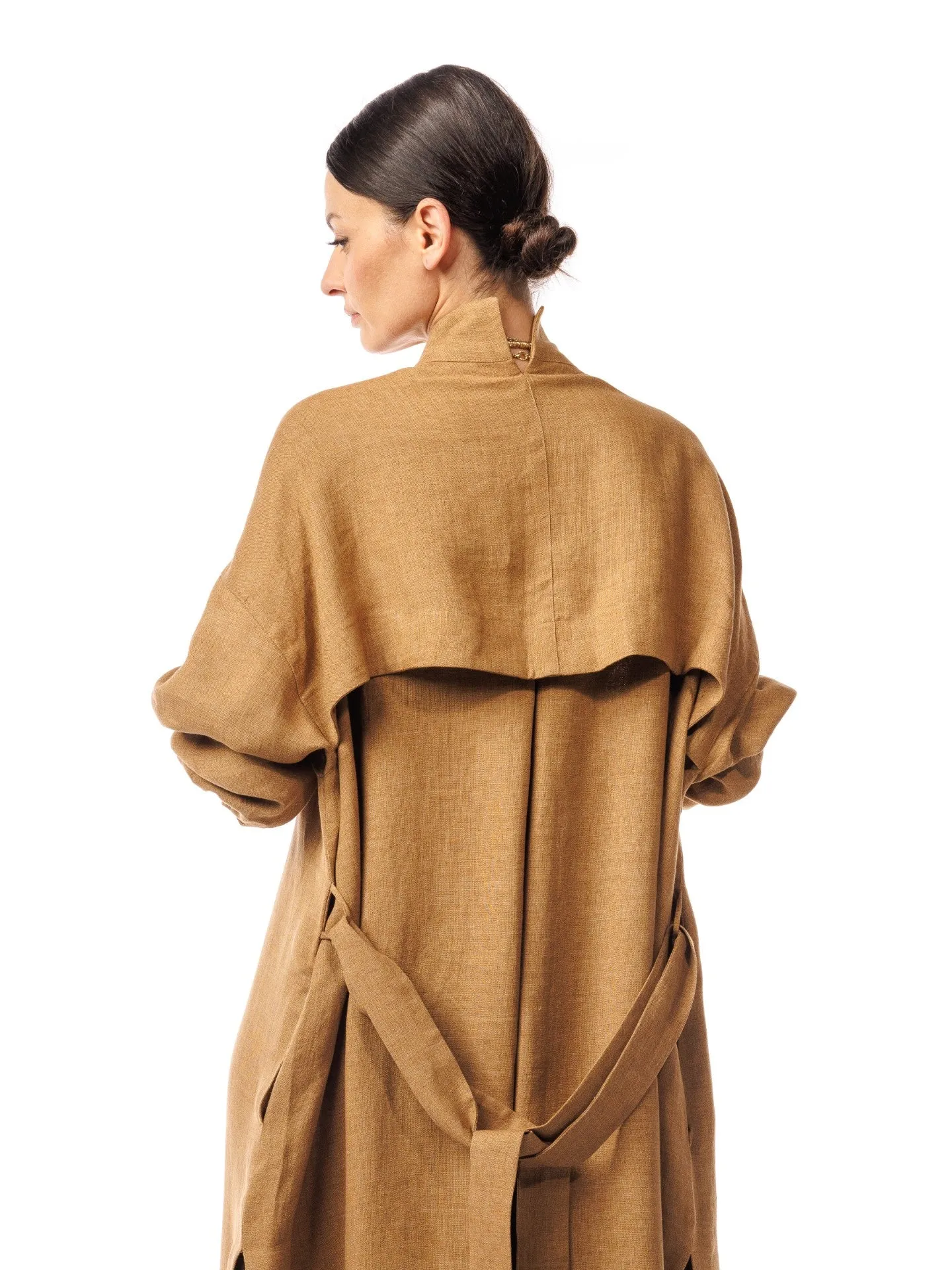 Desert Dream Linen and Silk Cape Dress
