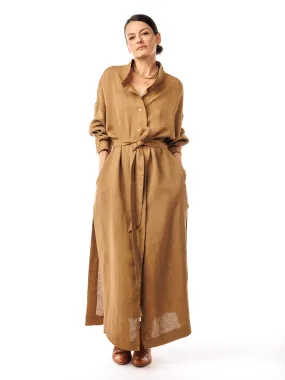 Desert Dream Linen and Silk Cape Dress