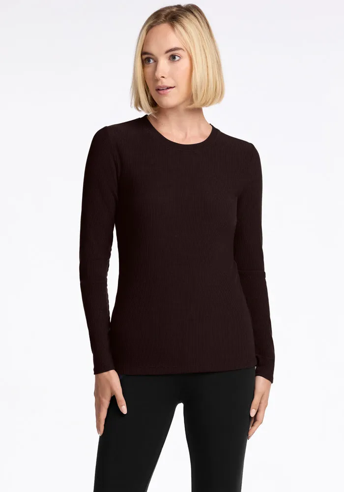 Hadley Ribbed Crew - French Roast