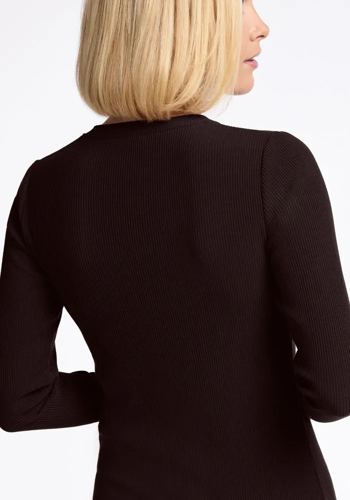 Hadley Ribbed Crew - French Roast