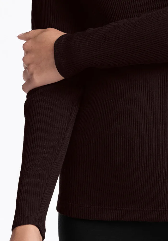 Hadley Ribbed Crew - French Roast