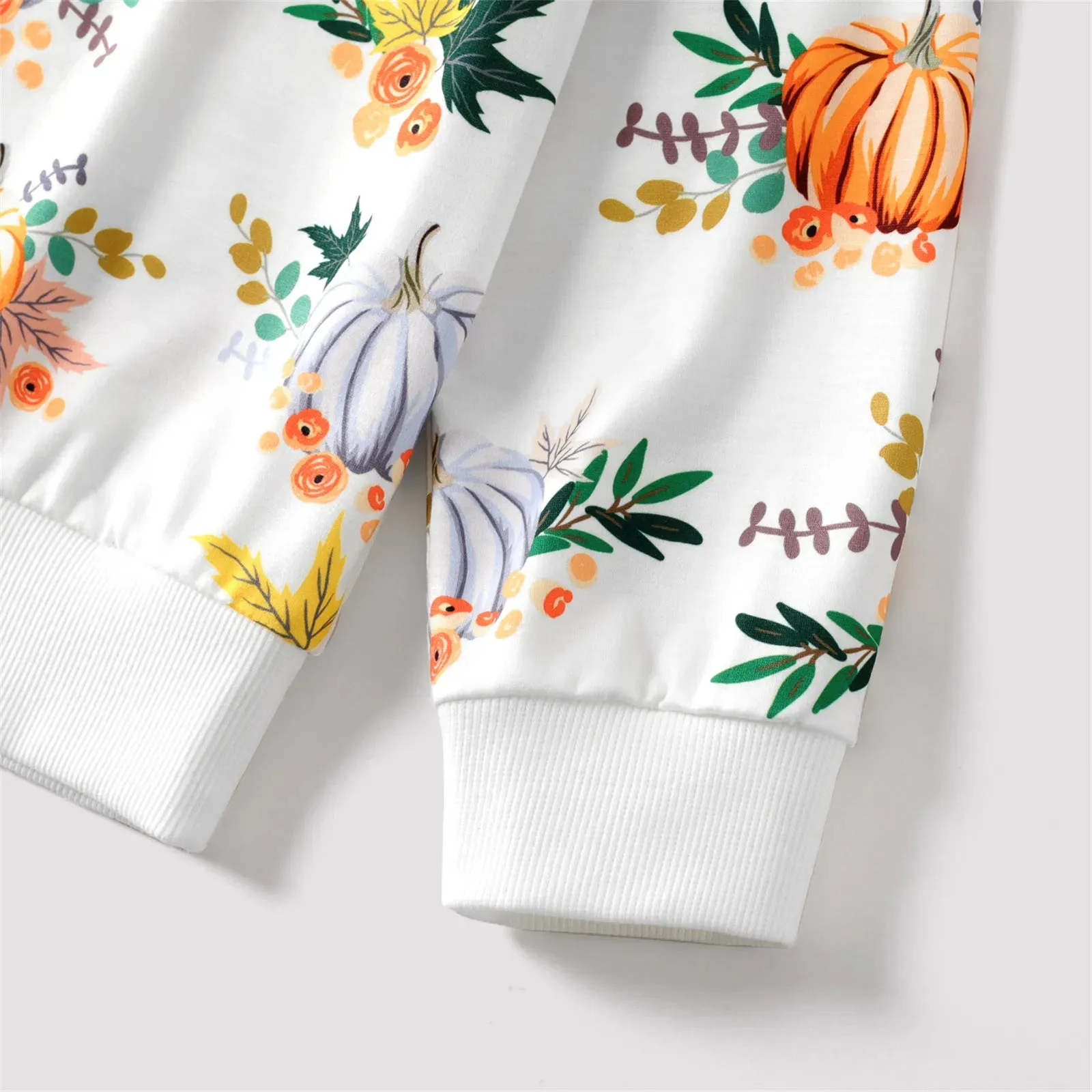 Halloween Mommy and Me Pullover Sweatshirt Pumpkin Print Long-sleeve Sweatshirts for Mom and Me
