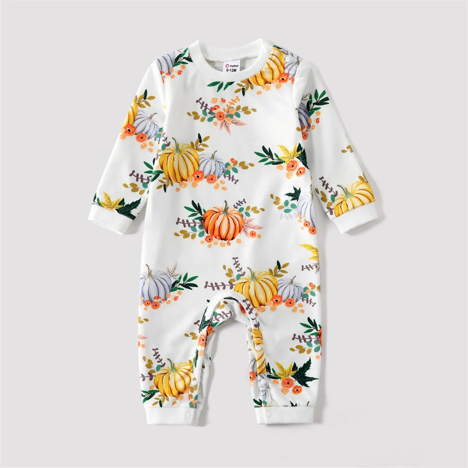 Halloween Mommy and Me Pullover Sweatshirt Pumpkin Print Long-sleeve Sweatshirts for Mom and Me