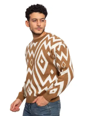 Honey*Off-White Rhombus Pullover