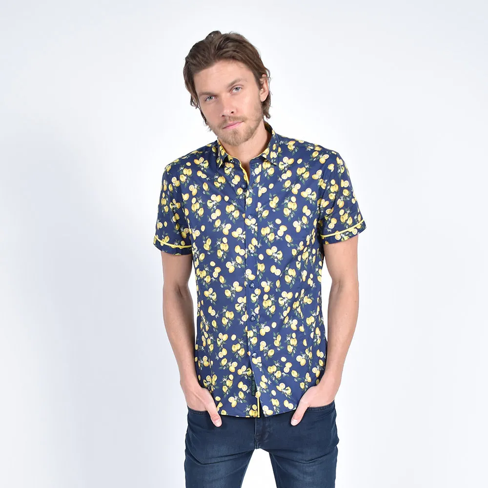 Lemon Melody Print Short Sleeve Shirt