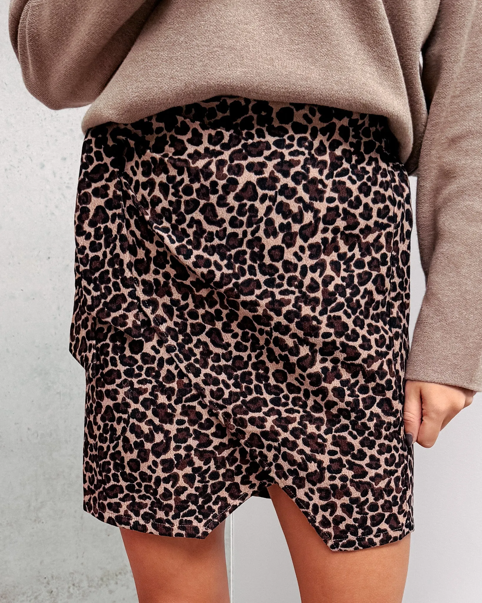 LUNA CORDUROY LEOPARD SKIRT