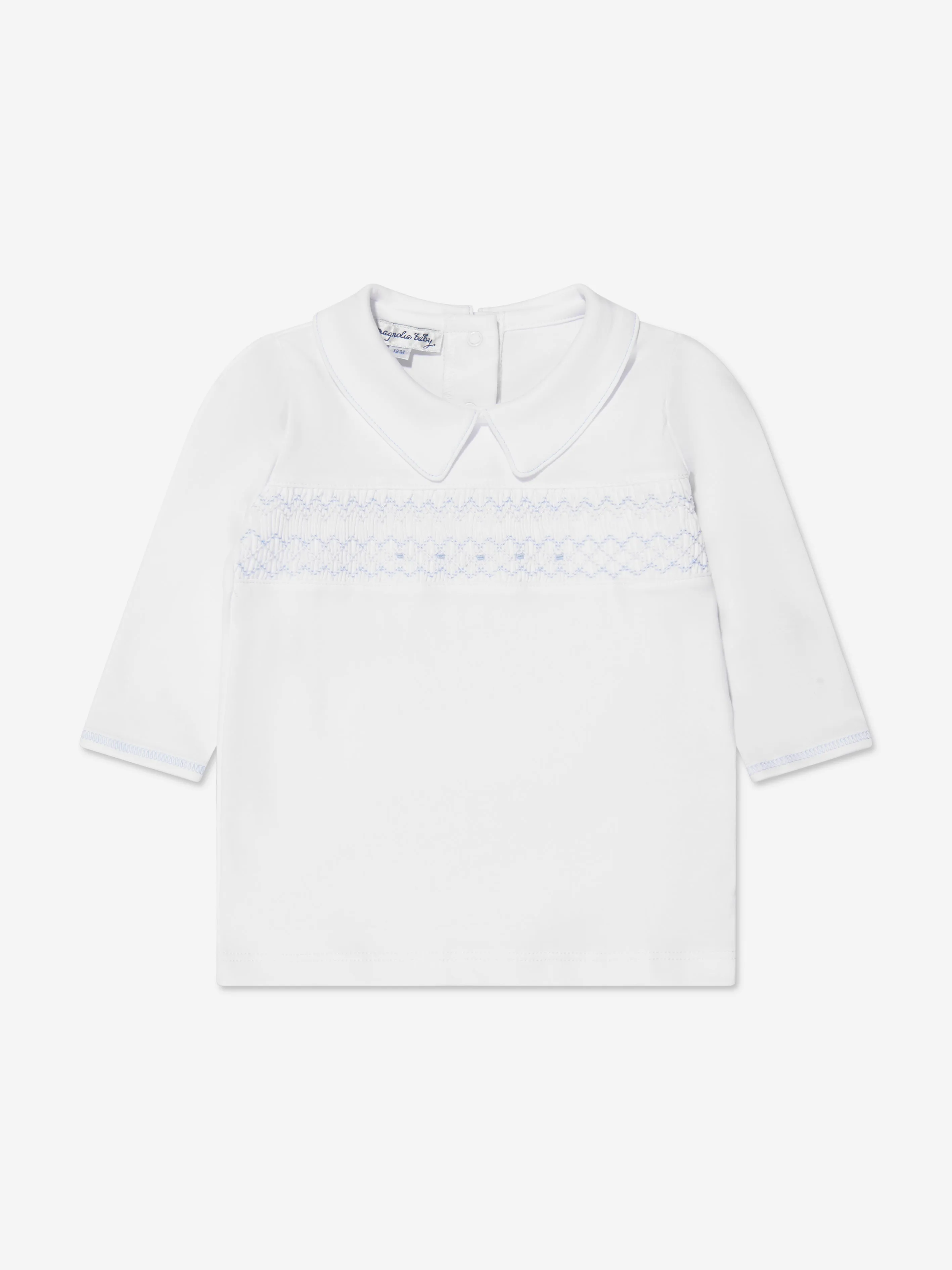 Magnolia Baby Baby Boys Smocked Collared Trouser Set in Blue