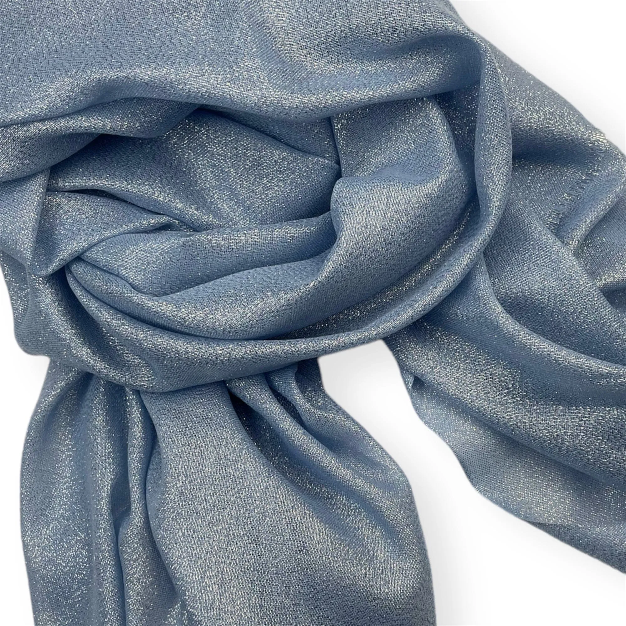 Metallic Scarf - Light Blue Mist - Glamour Shawl