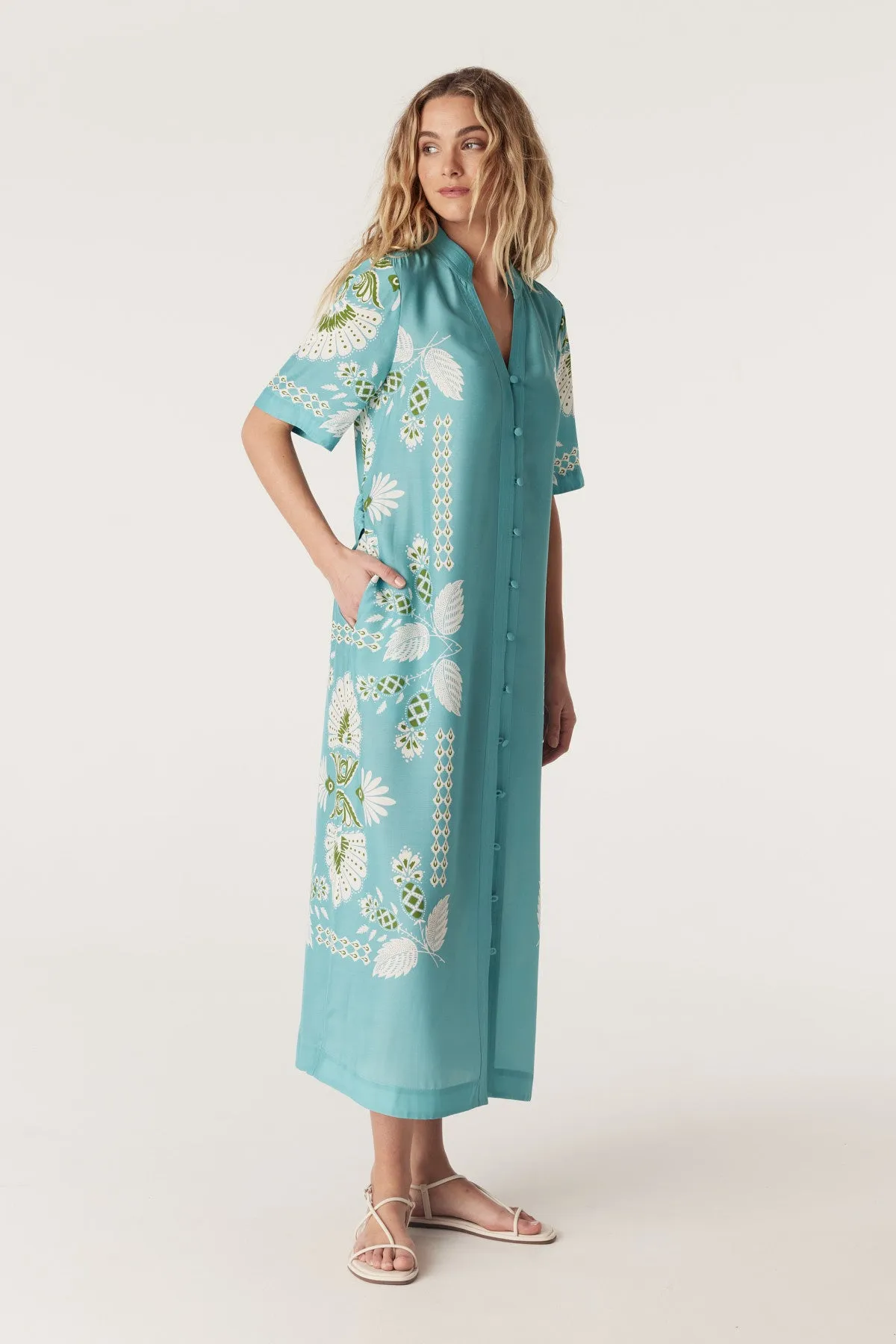 Miami Midi Dress - Scarf Print