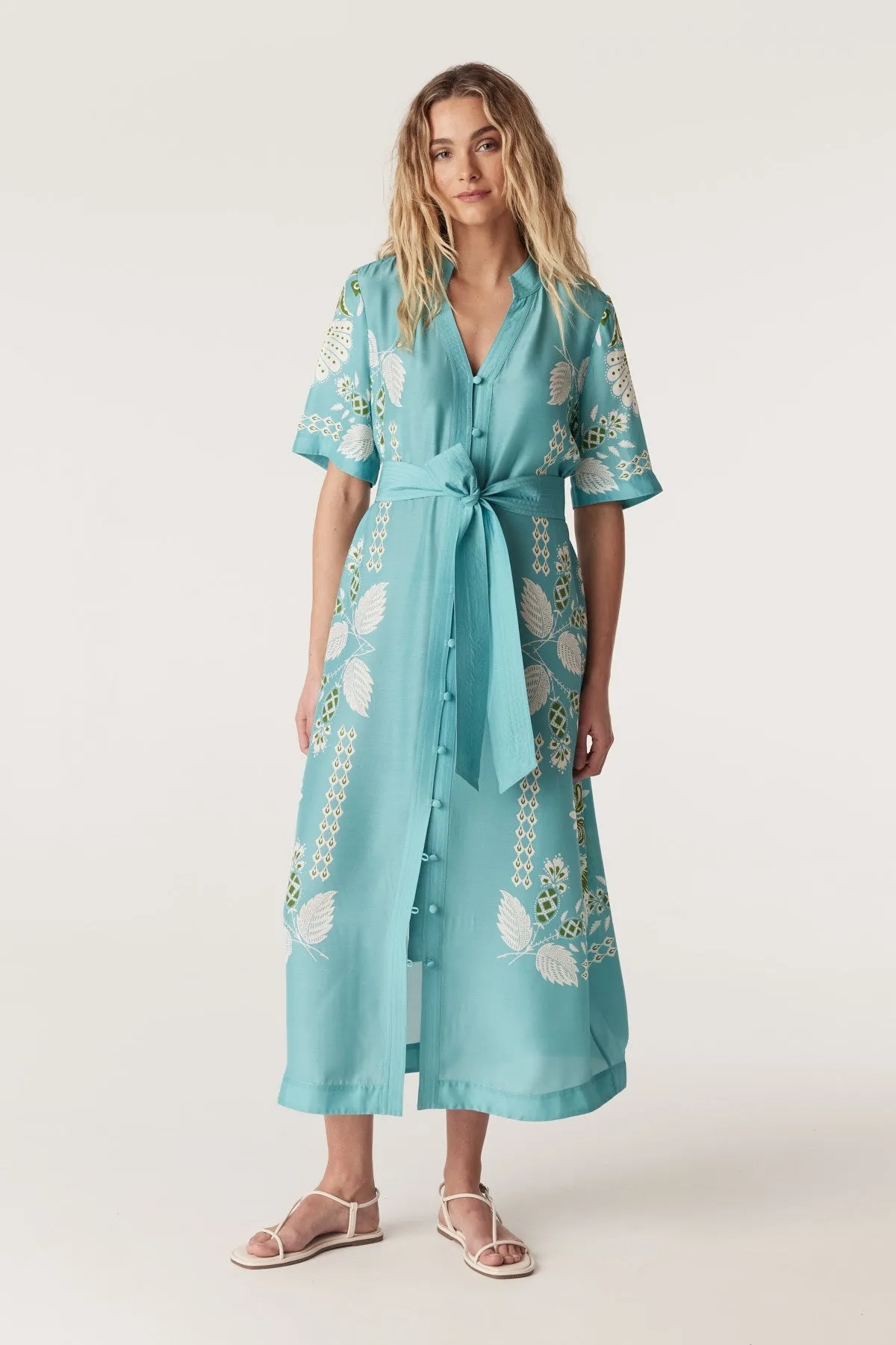Miami Midi Dress - Scarf Print