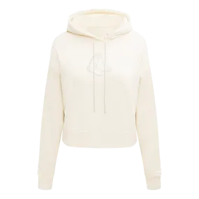 MLB BOSTON RED SOX NEUTRAL WOMEN'S CROPPED PO HOODIE (EGGSHELL)