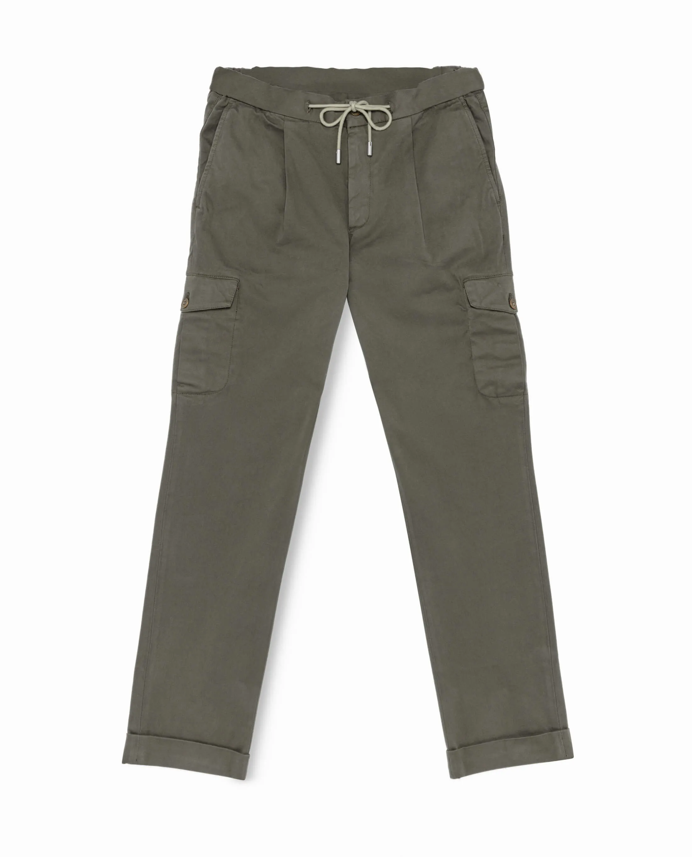 Olimpias Cotton Dusty Olive Garment Dyed Stretch Broken Twill