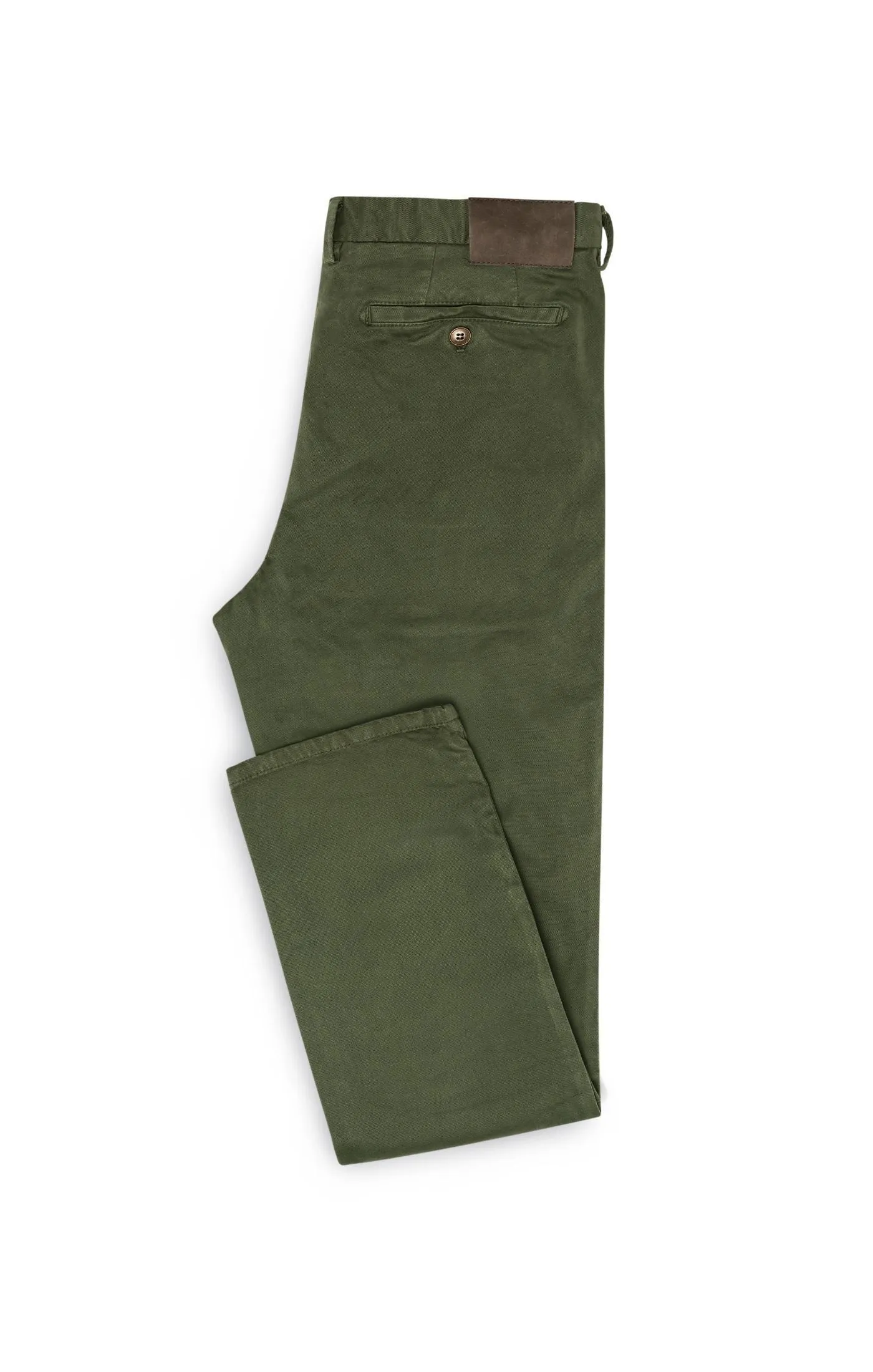 Olimpias Cotton Dusty Olive Garment Dyed Stretch Broken Twill