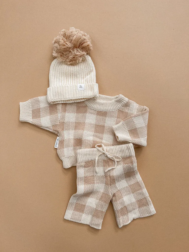 Organic Knit PANTS | Gingham