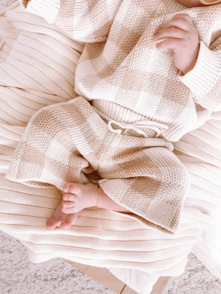 Organic Knit PANTS | Gingham