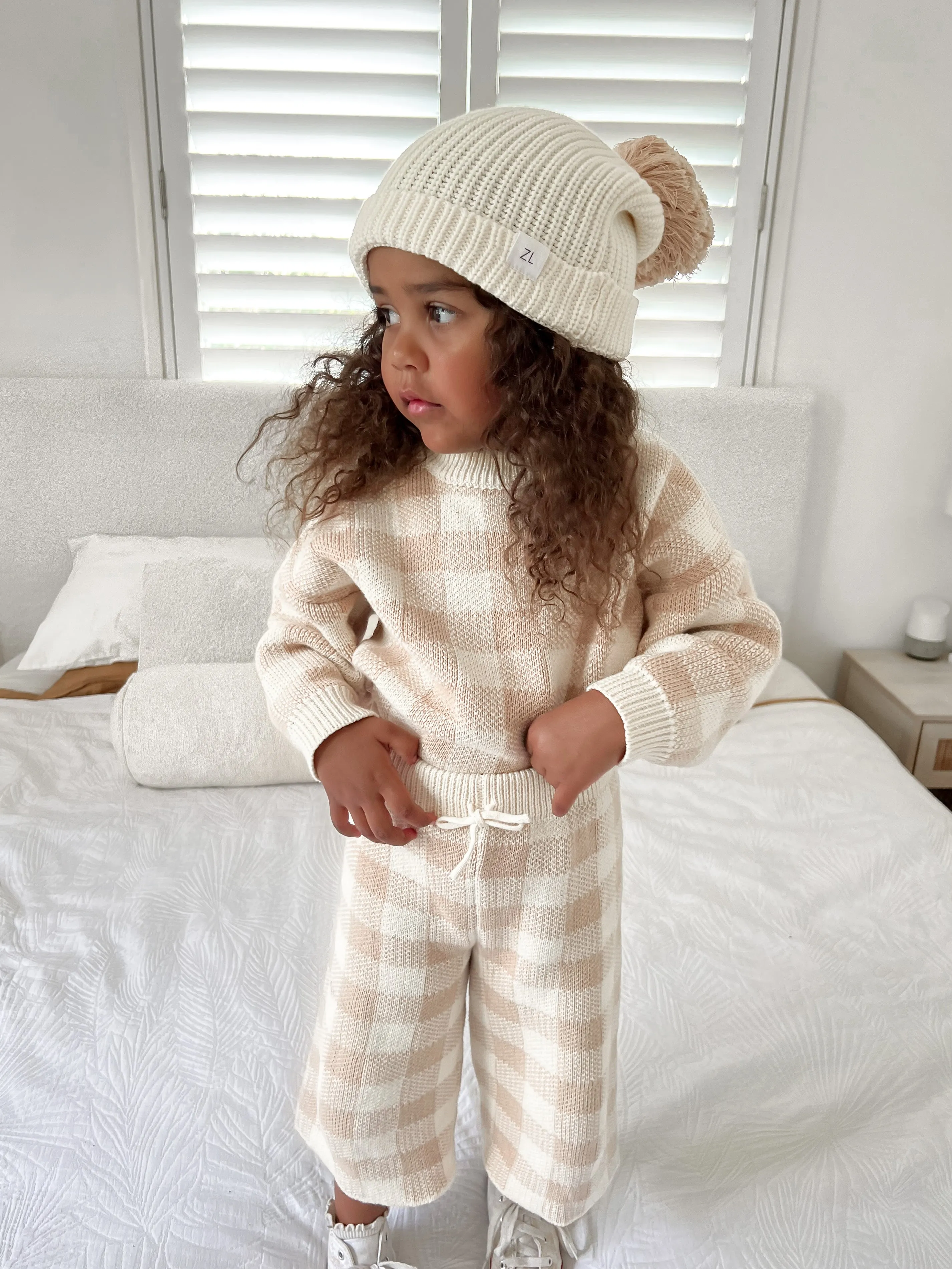 Organic Knit PANTS | Gingham