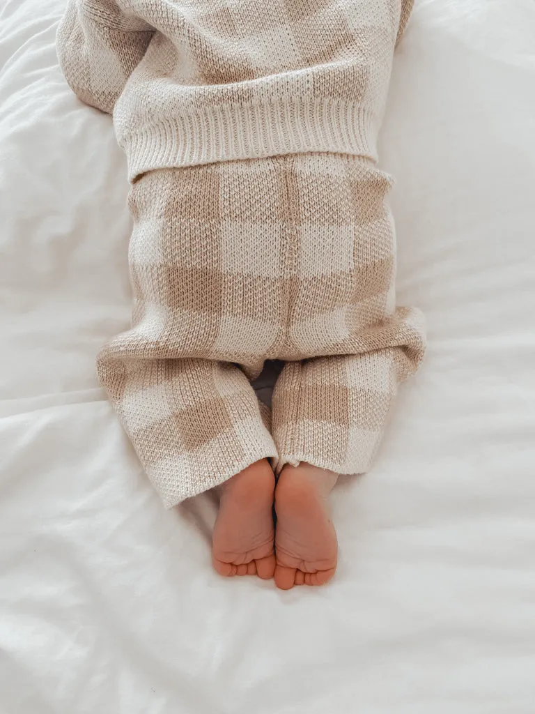 Organic Knit PANTS | Gingham