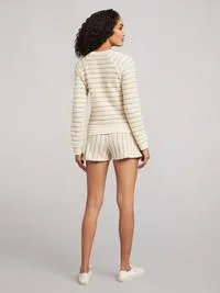 Peach Stripe Pacifica Terry Crew