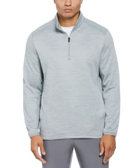 PGA TOUR Golf Mens Space Dyed Quarter Zip Sweater Quarry Heather Grey Small