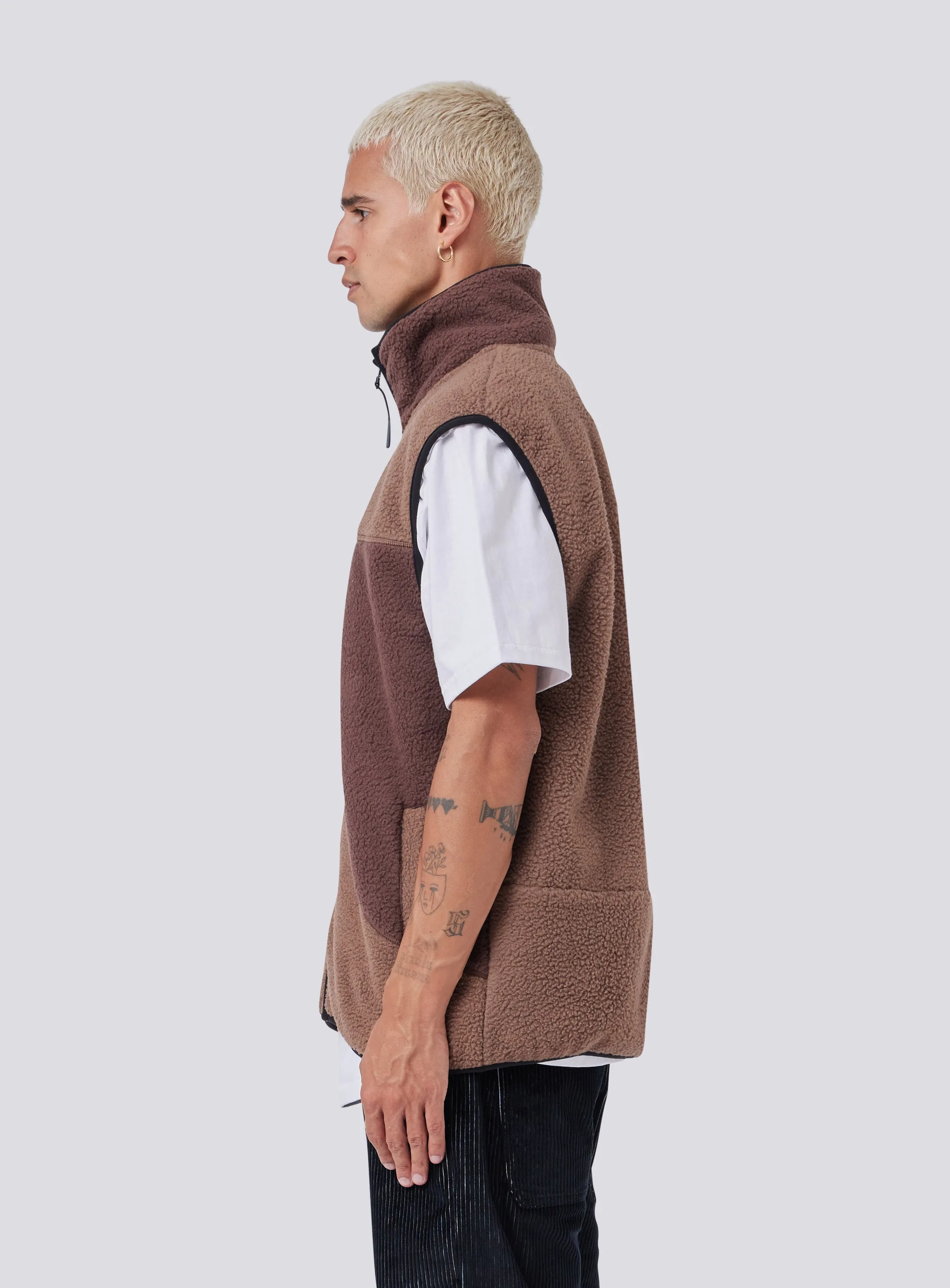 Polar Zip Vest Coffee