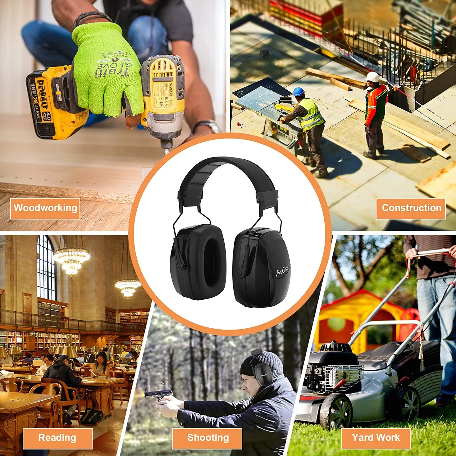 ProCase NRR 35dB Hearing Protection Earmuff