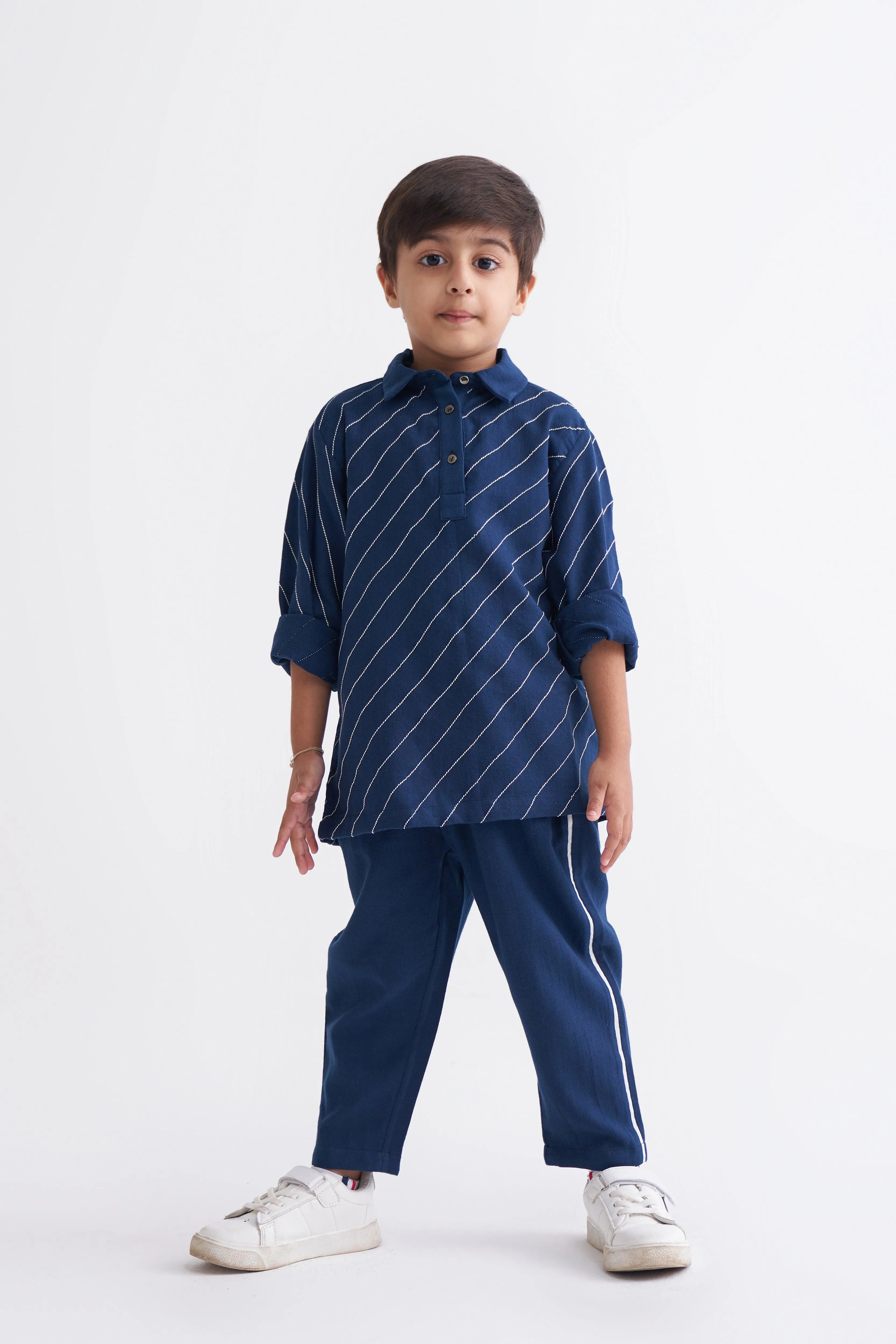 Side Stripe Pant - Navy