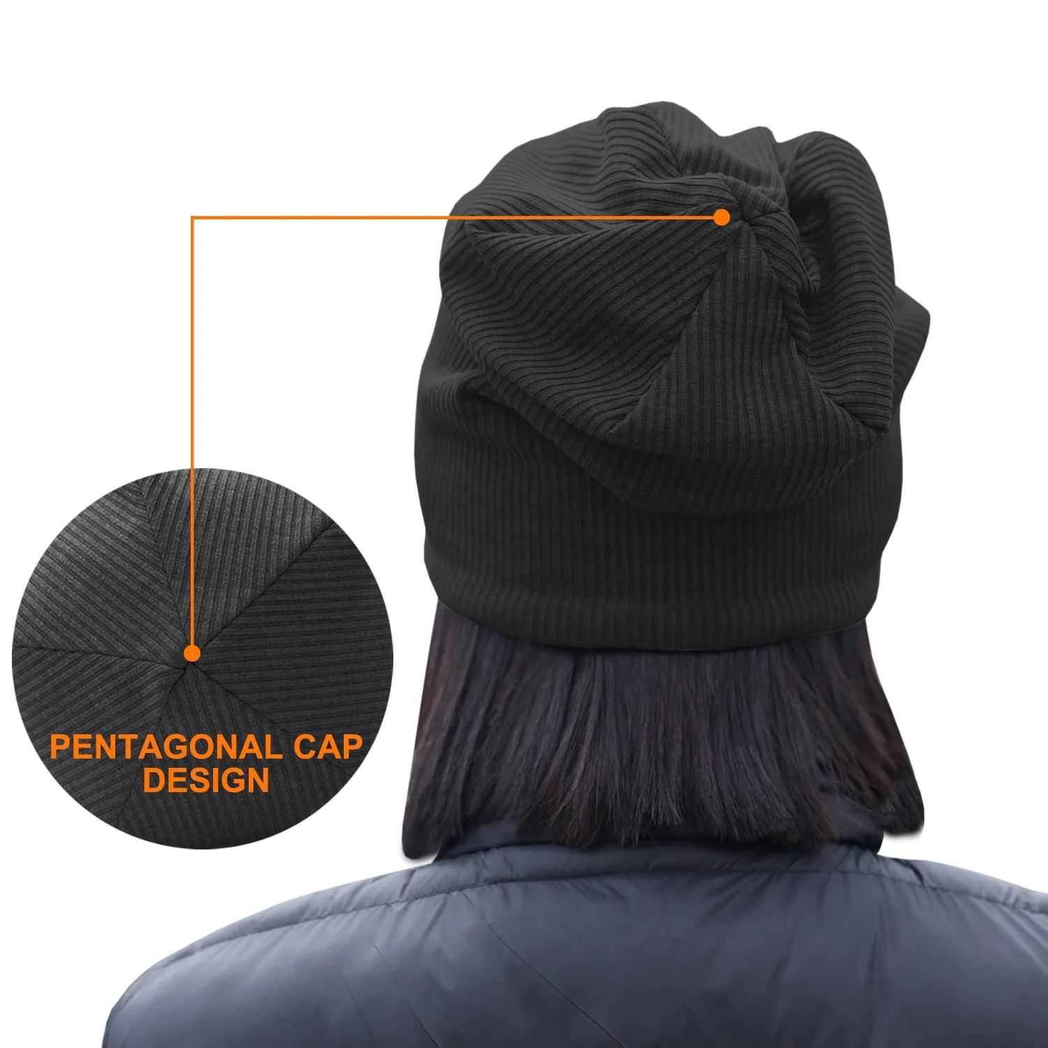 Sidiou Group Anniou Men Women Knitted Beanie Hat Fleece Lining Autumn Winter Stripe Pullover Cap Unisex Fashion Soft Warm Slouch Beanie Hats