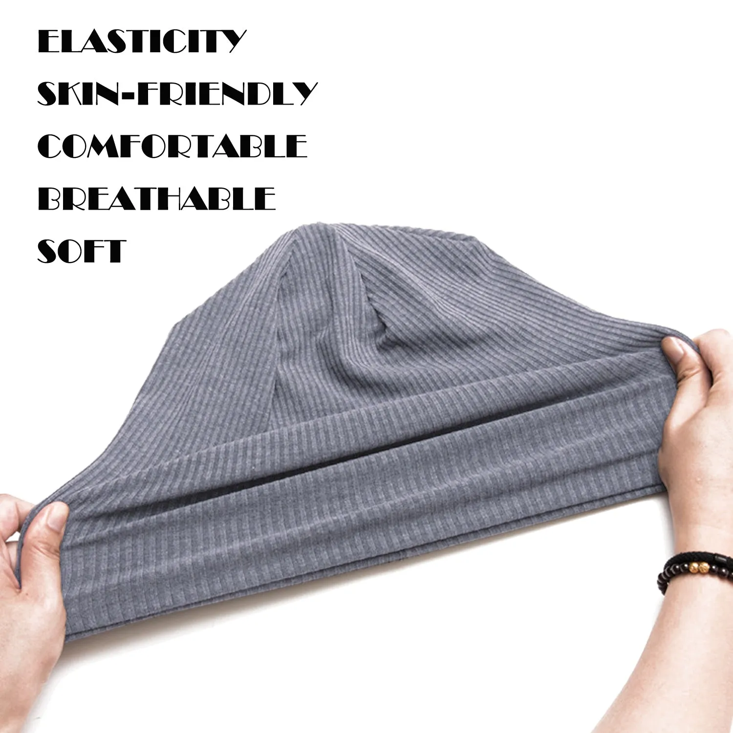 Sidiou Group Anniou Men Women Knitted Beanie Hat Fleece Lining Autumn Winter Stripe Pullover Cap Unisex Fashion Soft Warm Slouch Beanie Hats