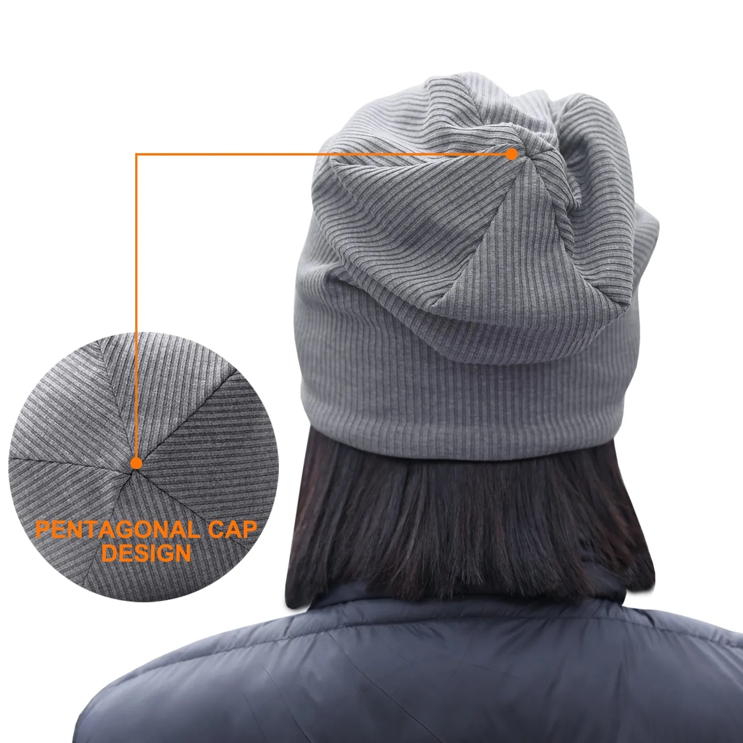 Sidiou Group Anniou Men Women Knitted Beanie Hat Fleece Lining Autumn Winter Stripe Pullover Cap Unisex Fashion Soft Warm Slouch Beanie Hats