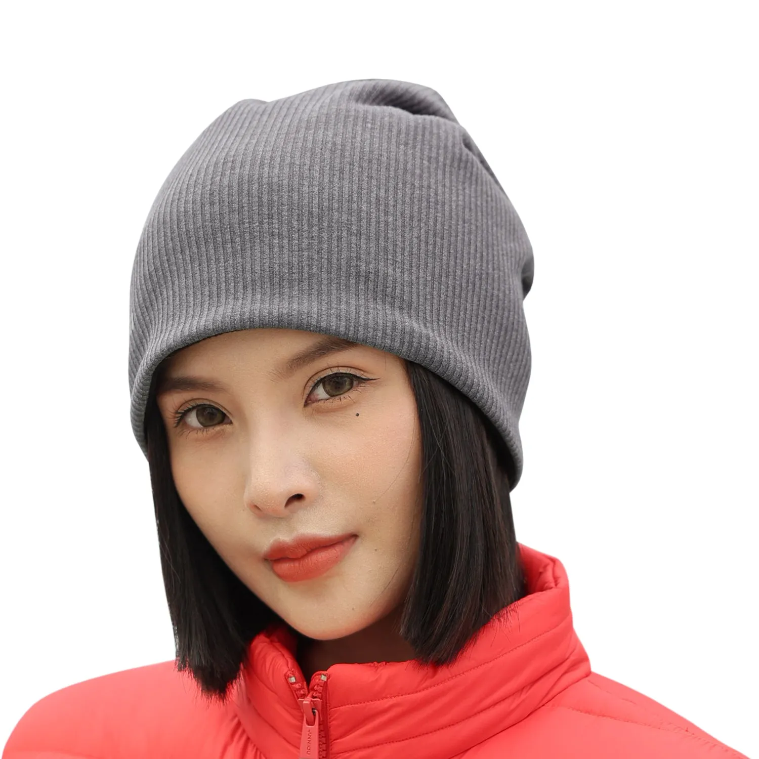 Sidiou Group Anniou Men Women Knitted Beanie Hat Fleece Lining Autumn Winter Stripe Pullover Cap Unisex Fashion Soft Warm Slouch Beanie Hats