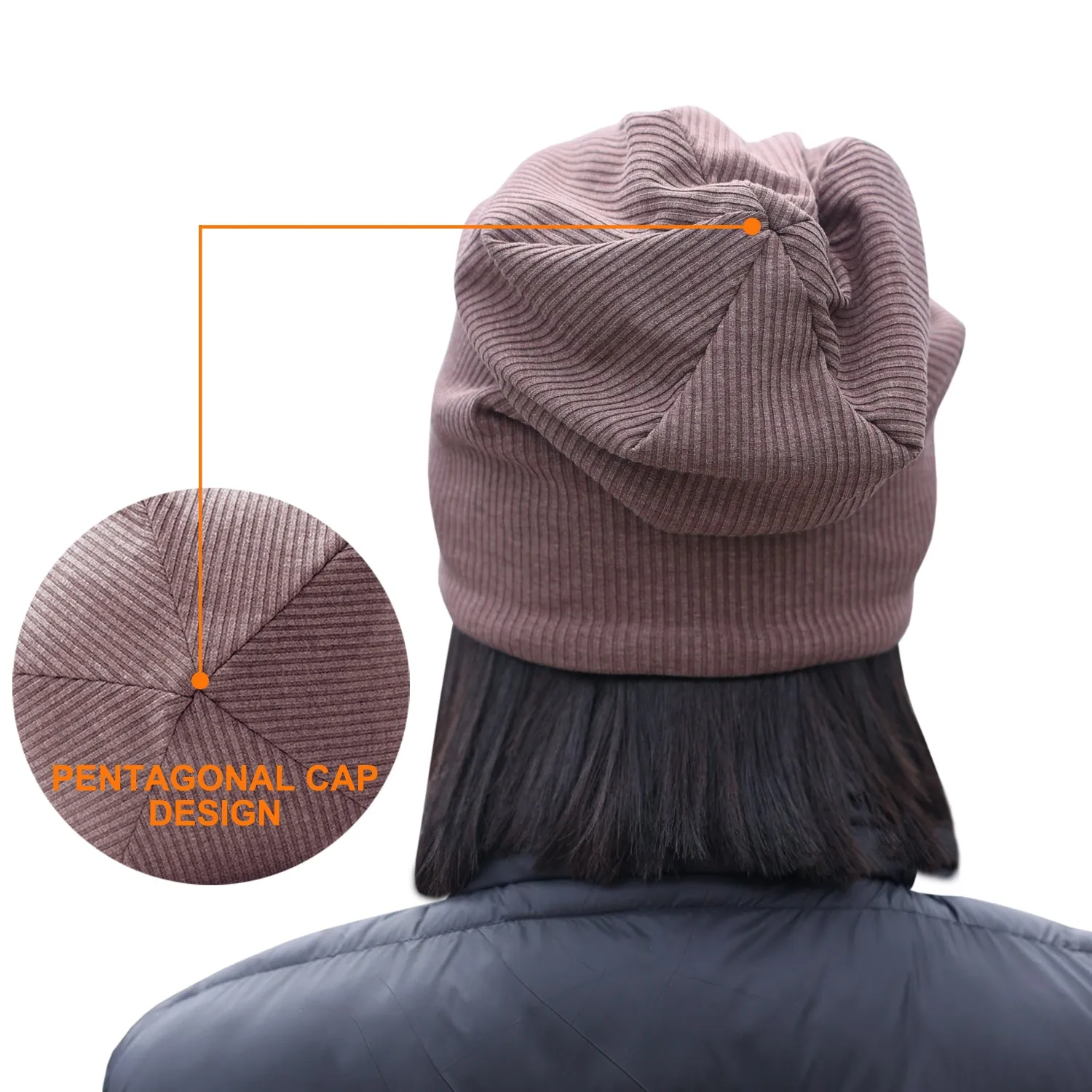 Sidiou Group Anniou Men Women Knitted Beanie Hat Fleece Lining Autumn Winter Stripe Pullover Cap Unisex Fashion Soft Warm Slouch Beanie Hats