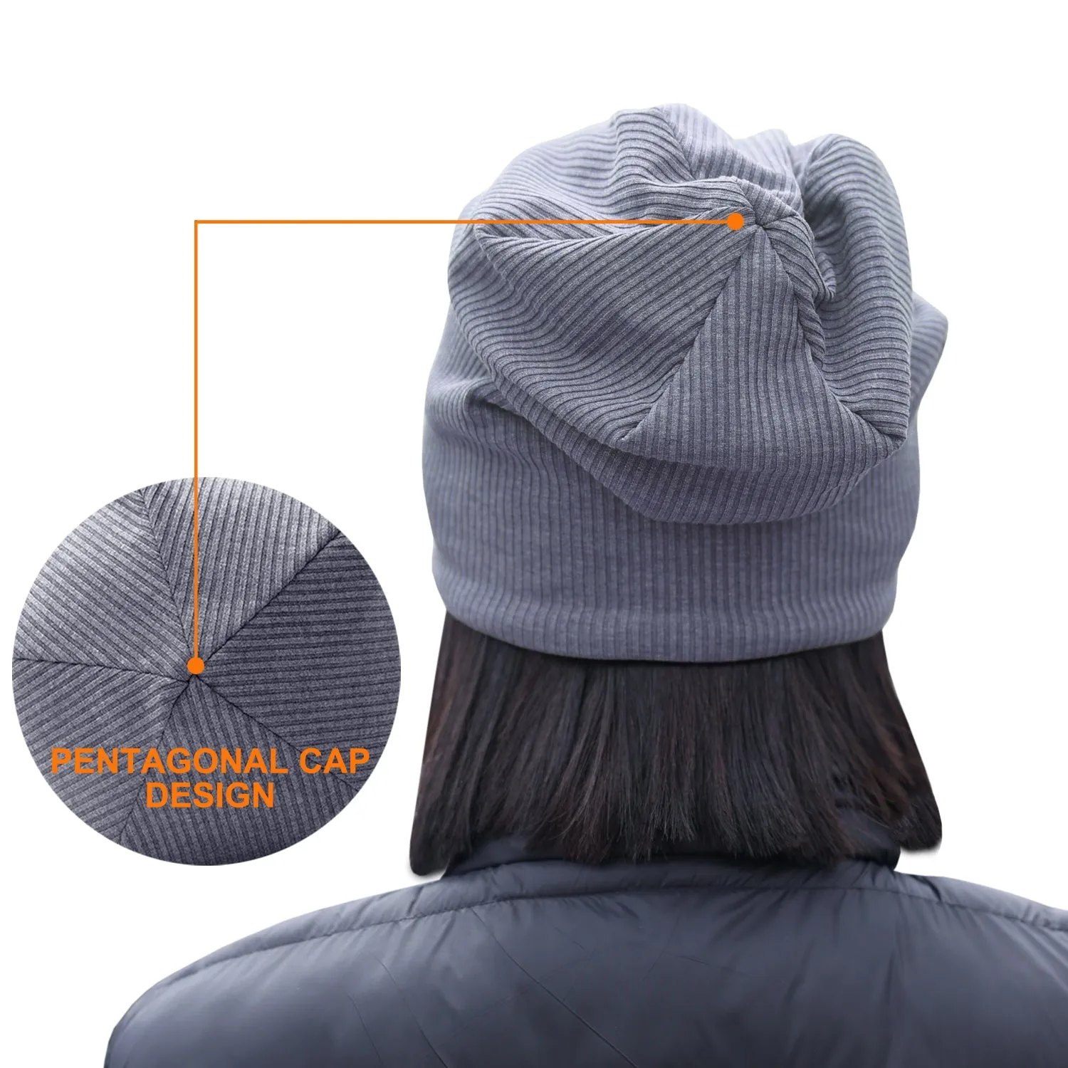 Sidiou Group Anniou Men Women Knitted Beanie Hat Fleece Lining Autumn Winter Stripe Pullover Cap Unisex Fashion Soft Warm Slouch Beanie Hats