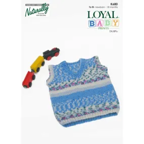 Sleeveless Pullover Knitting Pattern (K680)**