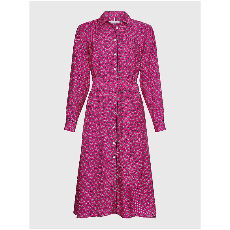 Tommy Hilfiger FOULARD PRINT MIDI SHIRT DRESS