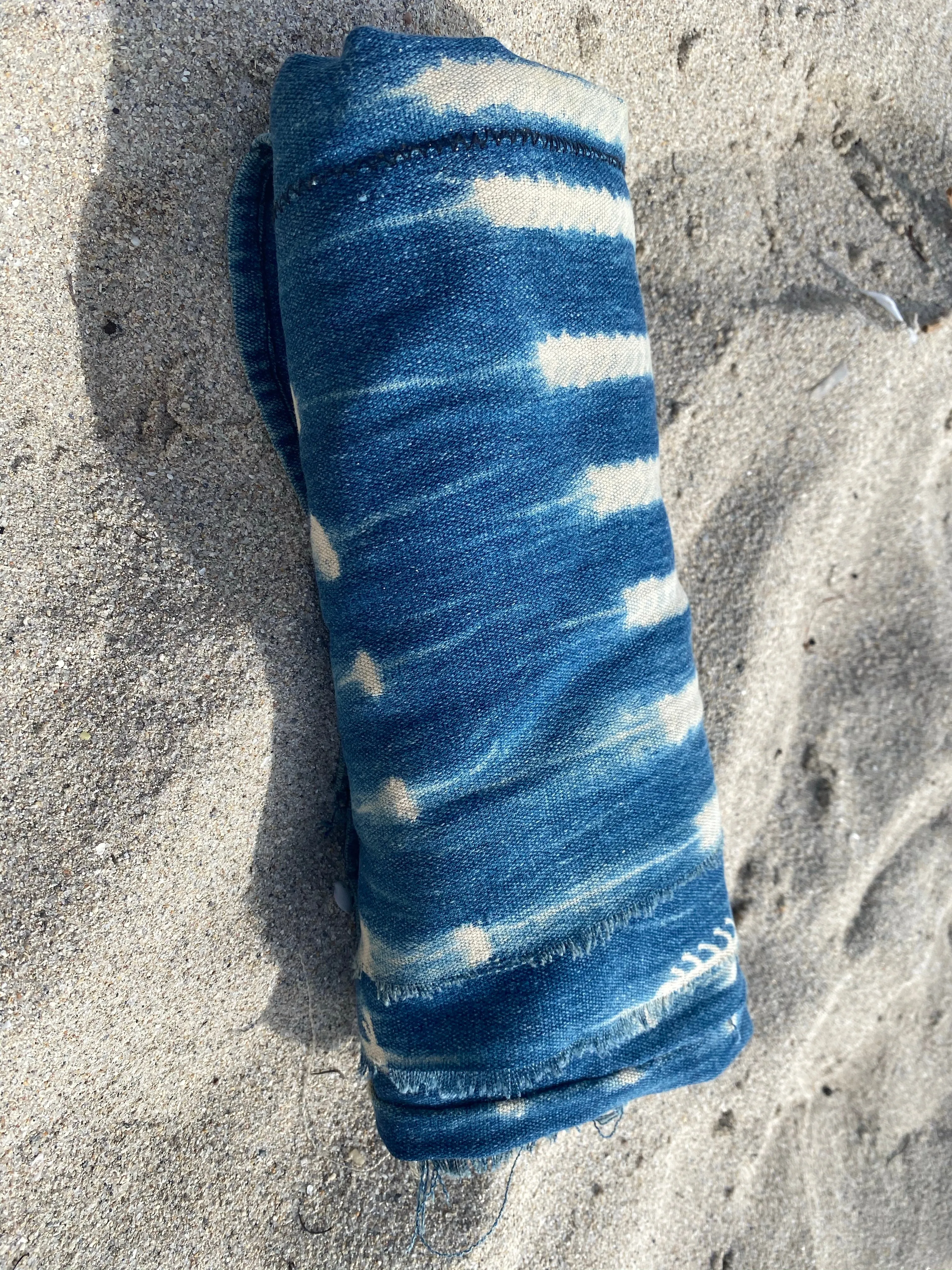Vintage Indigo mud cloth textiles, scarf, beach blanket ,tapestry